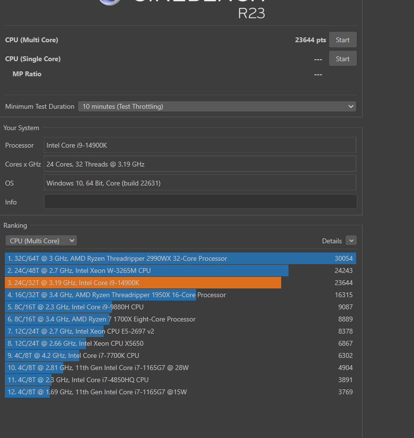 Re:i9 14900k 2300 MHz - Intel Community